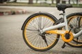 Black yellow Obike smart rental bicycle Royalty Free Stock Photo