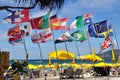 Phuket, Thailand: European Flags on Patong Beach