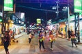 PHUKET, THAILAND - February 28, 2019: Infamous Bangla Walking Street near the beautiful tropical beach on Phuket Island