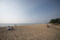 PHUKET, THAILAND - FEBRUARY 9, 2016 : tourists relax on the beach