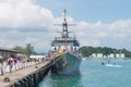 Frigate H.T.M.S. Saiburi FF-458 on the Children`s Day in port