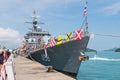 Frigate H.T.M.S. Saiburi FF-458 on the Children`s Day in port