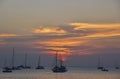 Beautiful sunset at Nai Harn beach, Phuket