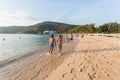 PHUKET, THAILAND - JANUARY 7 : The unidentified people at Nai Harn beach Royalty Free Stock Photo