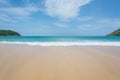 PHUKET, THAILAND- JUL 25, 2017: Crowds of tourists at Naihan beach on JUL 25, 2017 in Phuket, Thailand. Phuket is a popular destin Royalty Free Stock Photo