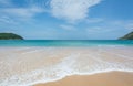 PHUKET, THAILAND- JUL 25, 2017: Crowds of tourists at Naihan beach on JUL 25, 2017 in Phuket, Thailand. Phuket is a popular destin Royalty Free Stock Photo