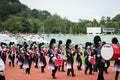 PHUKET, THAILAND - JULY 12, 2018 : Marching band parade of students in the stadium. Royalty Free Stock Photo