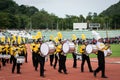 PHUKET, THAILAND - JULY 12, 2018 : Marching band parade of students in the stadium. Royalty Free Stock Photo