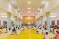 Phuket, Thailand - July 30, 2015 : Monks and Buddhis were praying in the evening at at Sapum temple, public place of worship