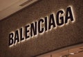 PHUKET, THAILAND - MAY 29, 2022: Balenciaga brand retail shop logo signboard on the storefront in the shopping mall