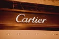 PHUKET, THAILAND - MAY 29, 2022: Cartier brand retail shop logo signboard on the storefront in the shopping mall