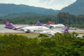 Thai smiley takes off, 747 is preparing