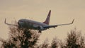 Malaysian Airline System Boeing 737 landing at Phuket
