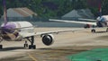 Boeing 777 taxiing at Phuket airport