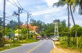 Landscape cityscape panorama roads cars buildings forest nature Phuket Thailand