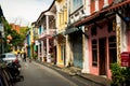 PHUKET, THAILAND - October 8, 2018 : Phuket old town with Chino-Portuguese style building. Royalty Free Stock Photo