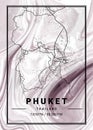 Phuket - Thailand Orchids Marble Map Royalty Free Stock Photo