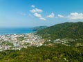 Phuket Thailand patong bay,Amazing landscape nature view from Drone camera. Aerial view of patong city in phuket thailand. Royalty Free Stock Photo