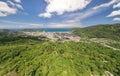 Phuket Thailand patong bay. Panorama landscape nature view from Drone camera. Aerial view of patong city in phuket thailand. Royalty Free Stock Photo