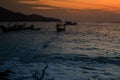 Phuket Thailand Sea Thai Boat sunset Royalty Free Stock Photo