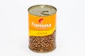 Phuket, Thailand-17th April 2018: Can of Fiamma Vesuviana lentil