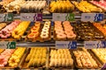 Trays of freshly made donuts