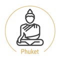 Phuket, Thailand Vector Line Icon