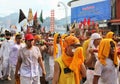 Phuket Town / Thailand - October 7, 2019: Nine Emperor Gods Festival or Phuket Vegetarian Festival parade with Taoist devotees Royalty Free Stock Photo