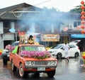 Phuket Town / Thailand - October 7, 2019: Phuket Vegetarian Festival or Nine Emperor Gods Festival parade with Chinese Taoist