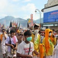 Phuket Town / Thailand - October 7, 2019: Phuket Vegetarian Festival or Nine Emperor Gods Festival street procession, parade with Royalty Free Stock Photo