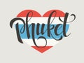 Phuket vector lettering.