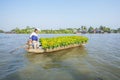 Phung Hiep floating market at seven-ways crossroads (Nga Bay), Can Tho city, Tien Giang Royalty Free Stock Photo