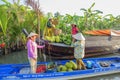 Phung Hiep floating market at seven-ways crossroads (Nga Bay), Hau Giang.