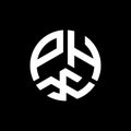 PHX letter logo design on black background. PHX creative initials letter logo concept. PHX letter design