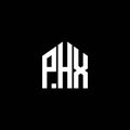 PHX letter logo design on BLACK background. PHX creative initials letter logo concept. PHX letter design.PHX letter logo design on