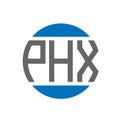 PHX letter logo design on white background. PHX creative initials circle logo concept. PHX letter design