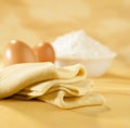 Phyllo pastry dough, eggs and flour