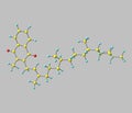 Phylloquinone molecule on grey