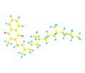 Phylloquinone molecule on white