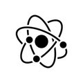 Black solid icon for Phys, physics and molecular