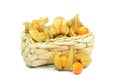 Physalis fruit in a basket Royalty Free Stock Photo