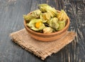 Physalis fruit in bowl Royalty Free Stock Photo