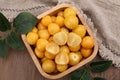Cape Gooseberry, Physalis fruit or goldenberry on vintage wooden background