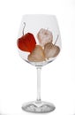 Physalis in a wine glass skeleton on white background Royalty Free Stock Photo