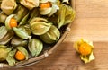 Physalis on a wooden table Royalty Free Stock Photo