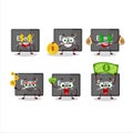 Physic board cartoon character with cute emoticon bring money