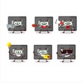 Physic board cartoon character with various types of business emoticons