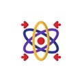 Physic Class Molecule Atom Flat Icon  Logo  Vector Royalty Free Stock Photo