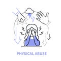 Physical Abuse - modern line design style single isolated icon