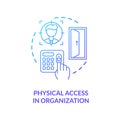 Physical access in organization concept icon